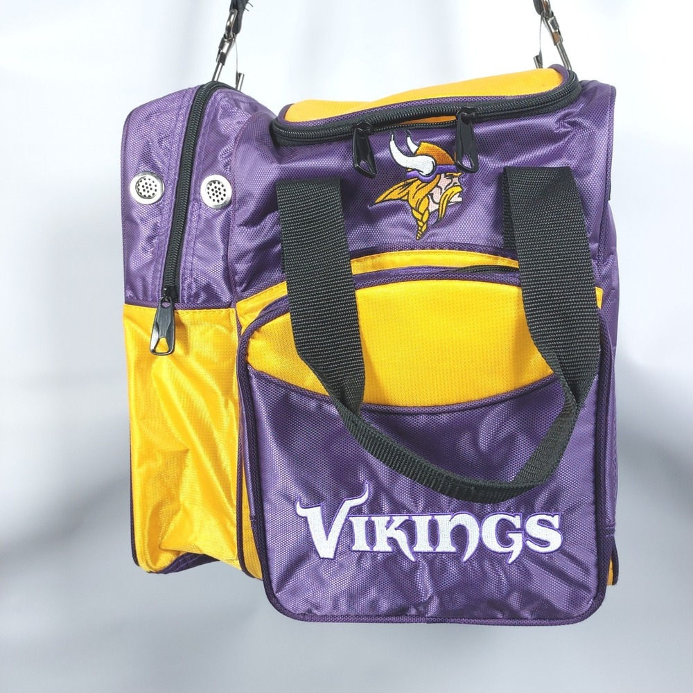 Minnesota Vikings Single Bowling Ball Bag/New Towel Set Purple Gold Embroidered - Picture 4 of 13